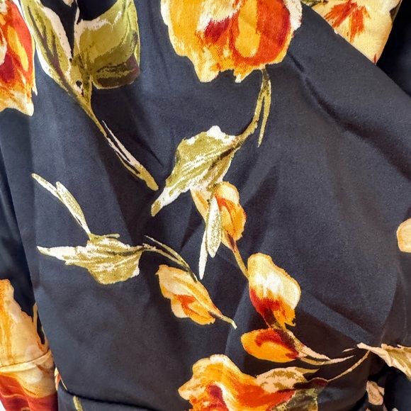 Lulu’s Chic Importance Black Floral Satin Backless Wide Leg Jumpsuit - Picture 6 of 11